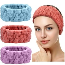 Minzimin 3 Pieces Spa Headband for Women Facial Makeup Headband Soft Terry Cloth Hairband for Washing Face Mask Spa Shower Gifts and Yoga Sports