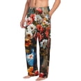 thumbnail image 6 of Salouo Elegant Floral Vase Painting Print Pajama Pants for Men, Lounge Pants Elastic Waistband Casual Men's sleepwear Loungewear Sleep Pajama Pant -Large, 6 of 7