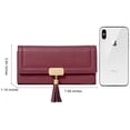 thumbnail image 4 of Women Wallet Soft Leather Designer Trifold Multi Card Organizer Lady Clutch Wine Red, 4 of 7