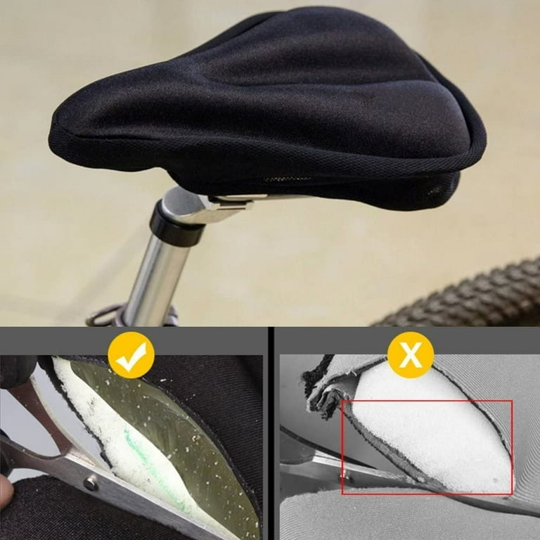 Bike Saddle Cover Unisex Comfortable Silicone Memory Foam Padded Soft Gel Relief Bicycle Seat Cover Cushion Pad Cover for Mountain Road