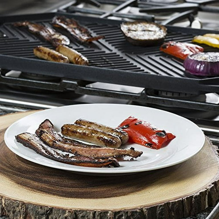 Double Burner Reversible Grill and Griddle Pan