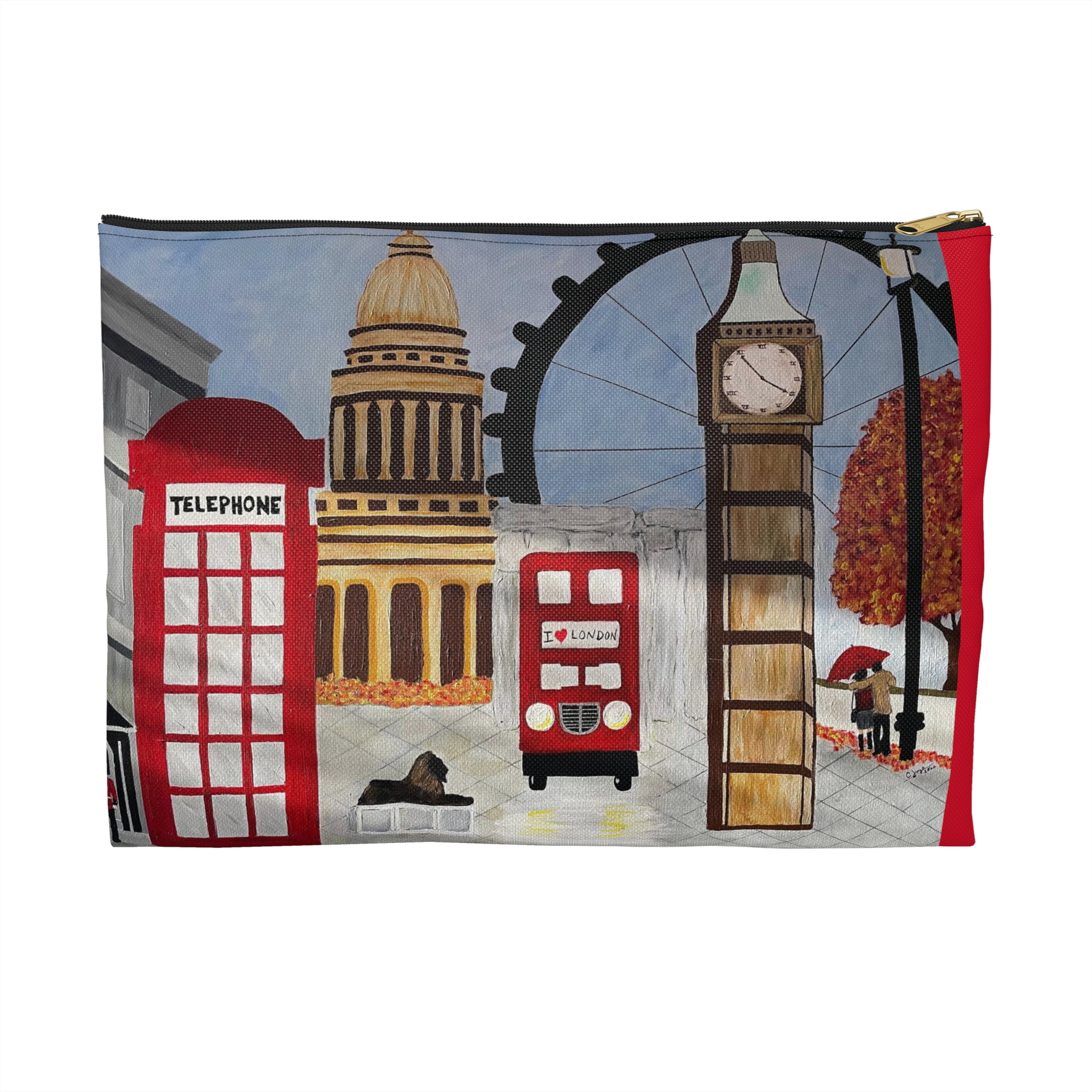 I Love London Pouch - Durable and Versatile Cosmetic Bag or Pencil Case