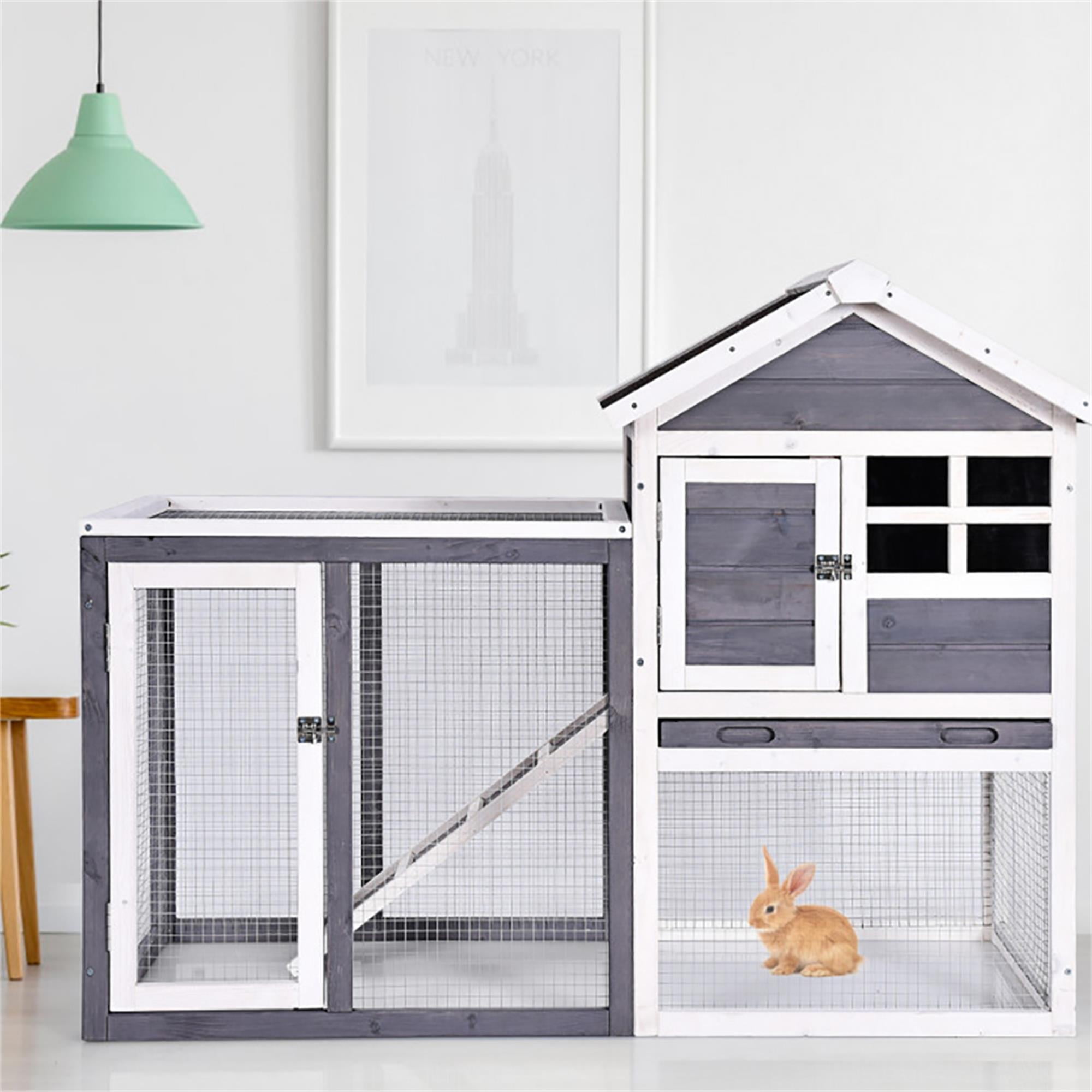 Kadyn 48" Outdoors Wood Chicken Coop, Hen Nest for Indoor Bunny Hutch Rabbit Cage Guinea Pig Habitat, Gray Kadyn 48" Outdoors Wood Chicken Coop, Hen Nest for Indoor Bunny Hutch Rabbit Cage Guinea Pig Habitat, Gray