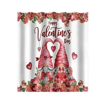 Guanhe Valentine's Day Heart Print Shower Curtain, Romantic Love Heart Tree Bathroom Decor Waterproof Shower Curtain Liners 71x71Inches