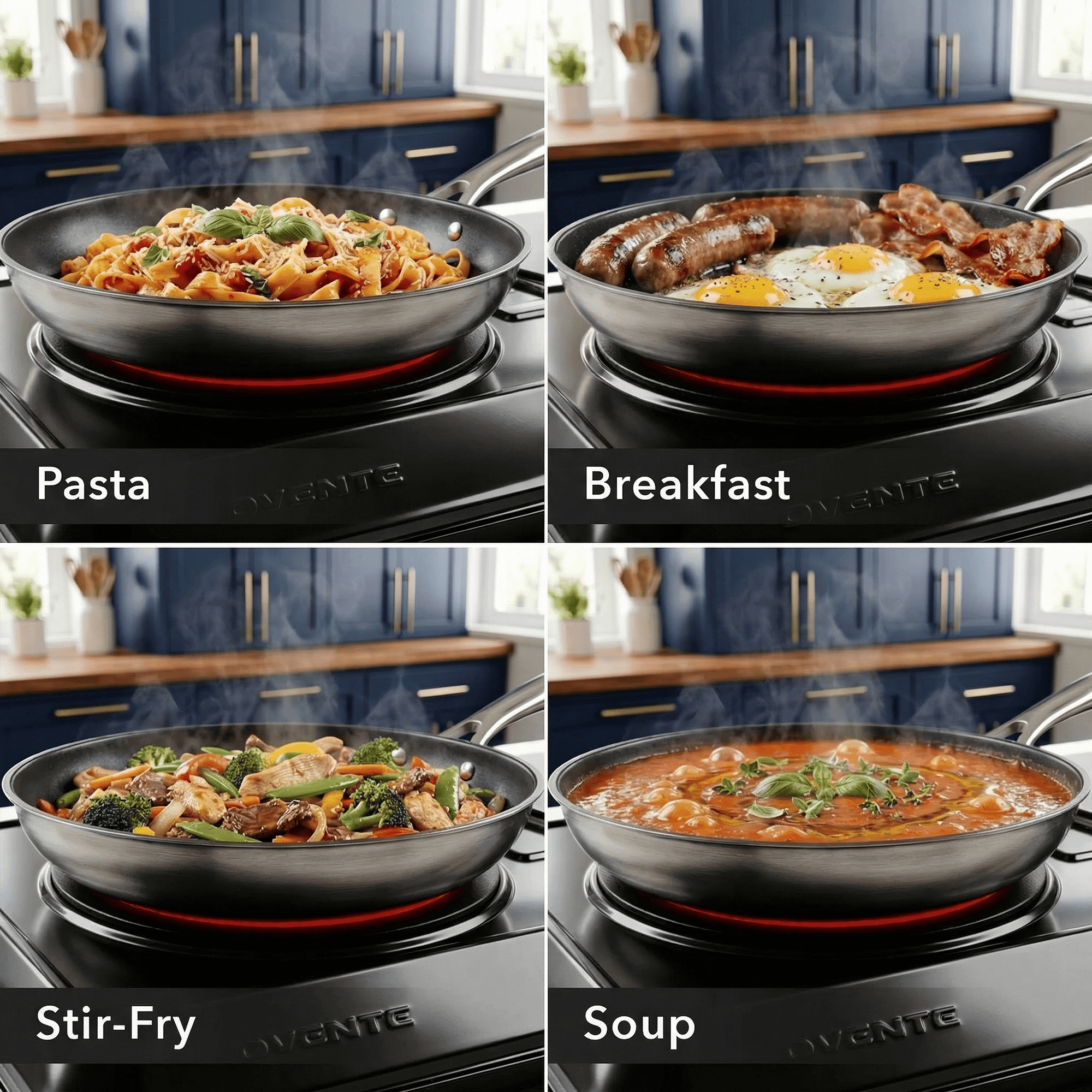 OVENTE Countertop Infrared Double Burner, 1700W Electric Hot Plate and Portable Stove with 7.75" and 6.75" Ceramic Glass Cooktop, 5 Level Temperature Setting and Easy to Clean Base, Black BGI102B