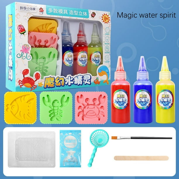 Juguetes de piscina, juguetes para bebés, juguetes para niños pequeños, juguetes acuáticos 3D, juego de juguetes Aqua Fairy, kit de agua, juego de juguetes acuáticos para niños, 100 ml de agua mágica.