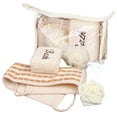 thumbnail image 1 of 3PCS Bath Strap Set Portable Shower Strap Bath Sponge Loofah Pad for Travel, 1 of 9
