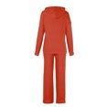 thumbnail image 3 of Women's Ribbed Hoodie and Wide Leg Pants Set, Long Sleeve Knit Two Piece Outfit, 3 of 4
