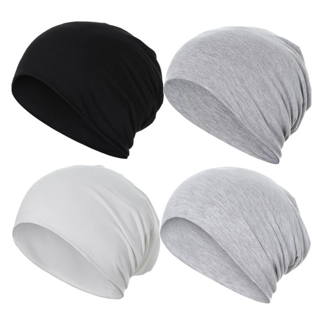 Gorros para dormir suaves JarSehera de algodón, holgados, 4 unidades