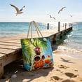 thumbnail image 6 of Guodhu waterproof and sandproof beach bags,Large Canvas Beach Tote Bag for Women with Rope Handle, Waterproof Sandproof Summer Travel Bag for Vacation Pool Gym,travel beach bag(C), 6 of 6