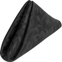 Ultimate Textile (5 Dozen) Somerset 20 x 20-Inch Damask Cloth Dinner Napkins- Jacquard Weave Scroll Design, Black