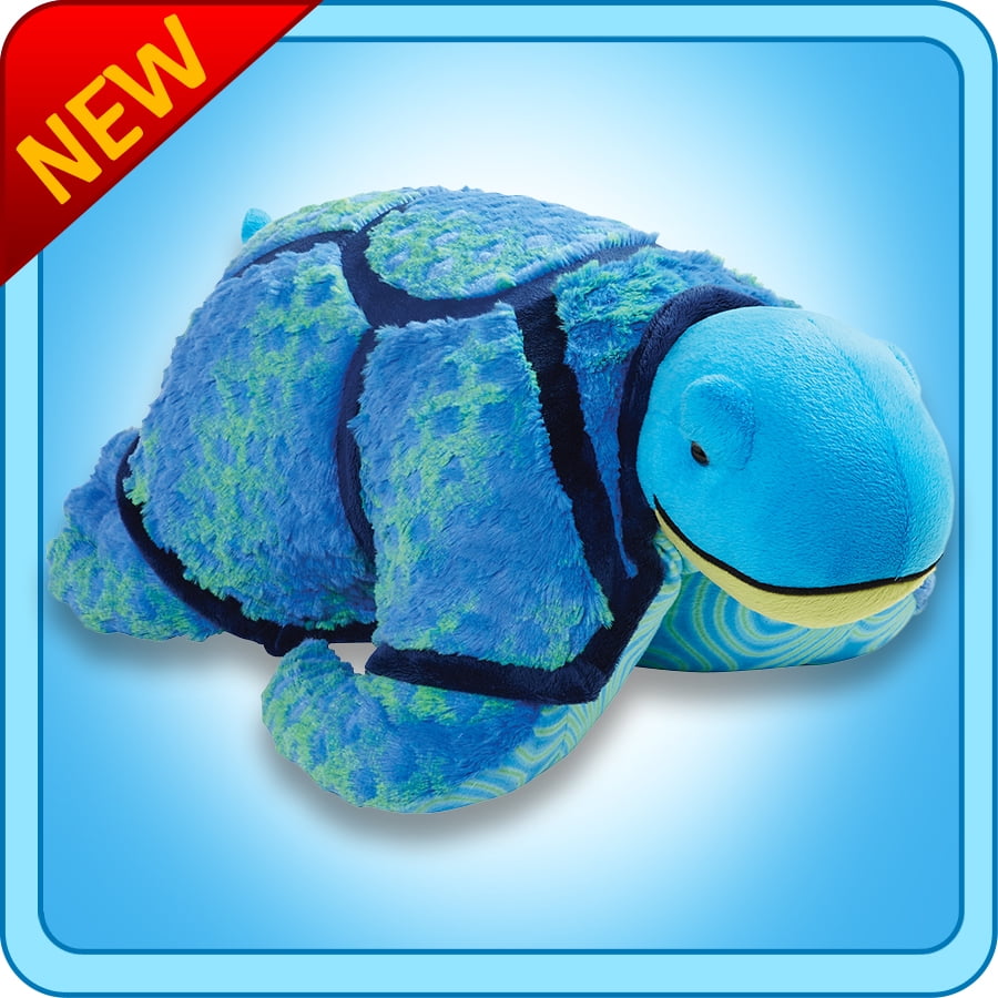 Authentic Pillow Pets Turtle Snazzy Sea Blue Large 18" Plush Toy Gift ...