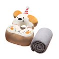 thumbnail image 4 of Almohada para la siesta de escritorio para perros, almohada para el cuello, funda extraíble, encantadora para dormir con cremallera para el coche, el Oreja Amarilla con Manta, 4 of 8