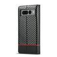 thumbnail image 2 of SaniMore Case for Google Pixel 8 6.3" 2023, Carbon Fiber Skin PU Leather Flip Filio TPU Cover Kickstand Card Slots Cash Pocket Full Body Protetcion Wallet Shell, Black Horizontal Line, 2 of 13