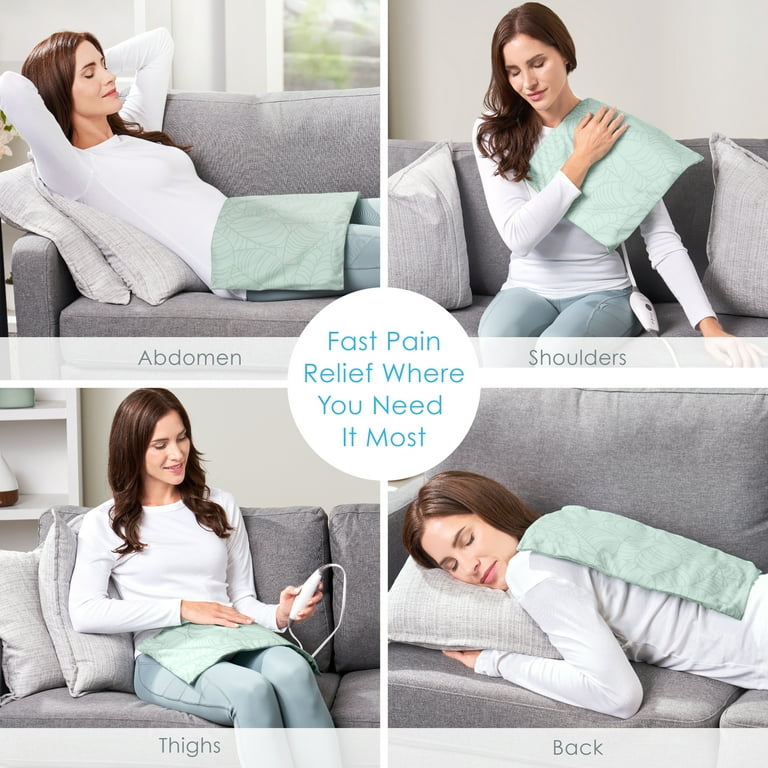 Pure Enrichment PureRelief Express Designer Series Electric Heating Pad -  12” x 15” Fast-Heating with 4 Heat Settings, Machine-Washable Fabric, u0026  2-Hour Auto Safety Shut-Off - Laurel Leaves - Walmart.com