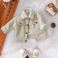 thumbnail image 4 of QUYUON Baby Boys Girls Corduroy Jacket - Kids Toddler Fleece Lined Tops Lapel Button-Down Thicken Warm Winter Coat Outerwear with Pockets Beige 5T, 4 of 6