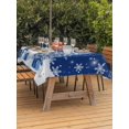 thumbnail image 2 of Outdoor Tablecloth with Umbrella Hole and Zipper, Navy Blue Christmas Rectangle Table Cloth 60x120 Inch Waterproof Tablecloth, Snowman Snowflake Gifts Xmas Tree Picnic Table Cover for Patio Camping, 2 of 7
