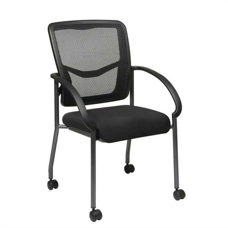 Office Star Mesh Screen Back Armless Task Chair with Padded Vinly Seat Black Office Star--DROPSHIP EM2910V