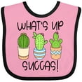thumbnail image 3 of Inktastic What's Up Succas Funny Cacti Plants Boys or Girls Baby Bib, 3 of 4