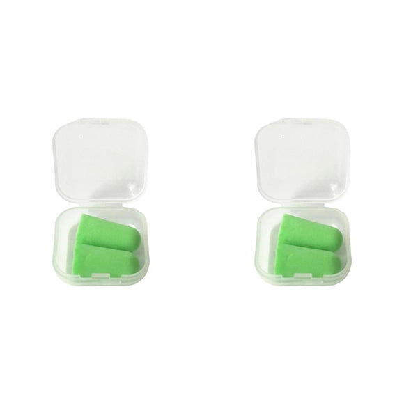 WUSUOWEI 2 Pcs Bouchons d'Oreilles en Éponge Réutilisables, Réduction du Bruit et Isolation Sonore, Adaptés aux Oreilles, Bouchons d'Oreilles en Boîte Portables pour la Réduction du Bruit en Usine, Sommeil Silencieux, Protection des Environnements Bruyants, Vert