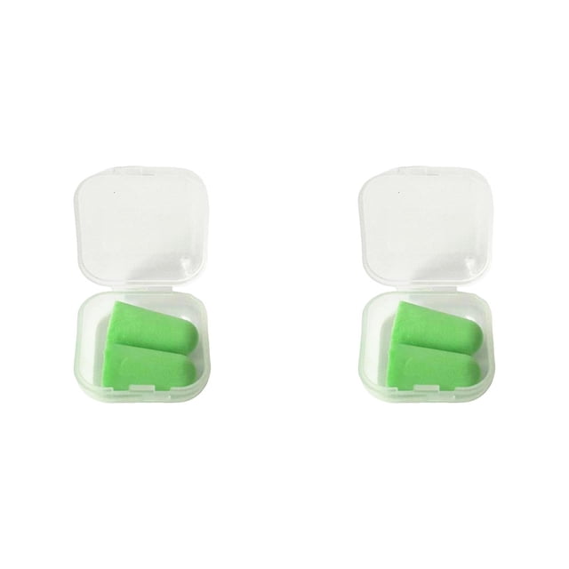 YWIYIUD 2 Pairs Green Soft Sponge Earplugs Practical Noise Reduction Earplug with Portable Box for Noise Reduction and Sound Insulation Sleep Suitable for Factory Sleeping and Studying