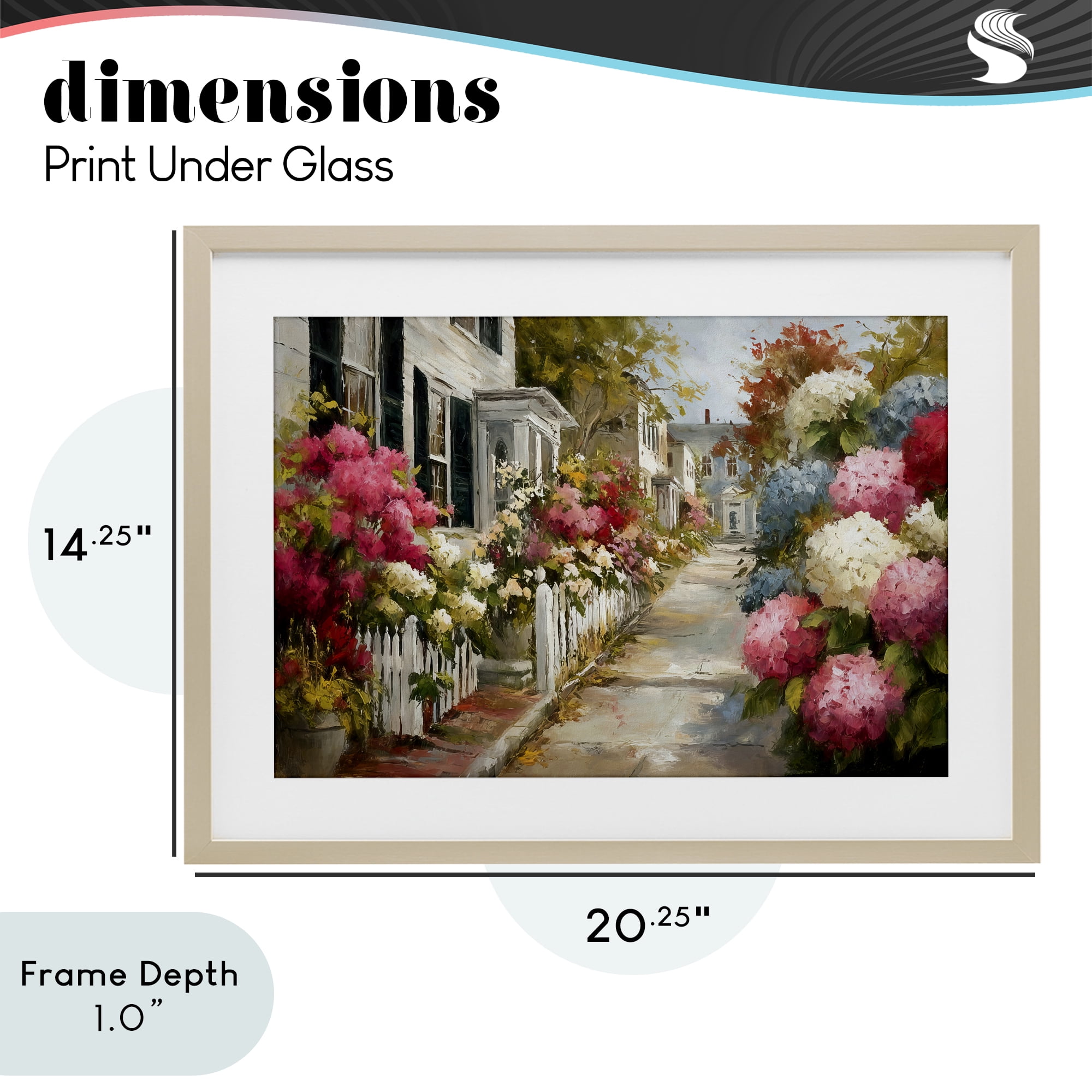 Stupell Industries Faded Shutters & Bursting Blooms Birch Framed Print Under Glass, design by Tina LeCour