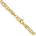thumbnail image 3 of 10K Solid Yellow Gold 3.75mm Concave Anchor Mariner Link Chain Necklace, 3 of 4