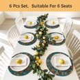 thumbnail image 5 of Orange Green Spring Floral Round 13 Inch Placemats Set of 4, Vintage Botanical Summer Flower HeatResistant Non Slip Place Mats for Dining Table, Wipeable Braided Kitchen Table Mats for Housewarming, 5 of 9