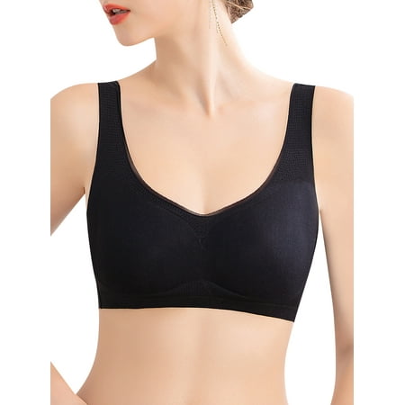 

Women Soft Bra Thin Padded No Underwire Plus Size Bras for Lounging Sleeping Yoga