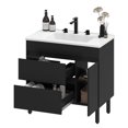 thumbnail image 2 of Dextrus 37" Bathroom Vanity with Top Sink, Modern Free Standing Bathroom Storage Cabinet with Soft Close Door, Black, 2 of 9