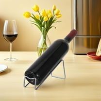 LOLIPPYY Stainless Steel Wine Bottle Holder with Modern Geometric Design Shelf for Kitchen Counter or Dining Room