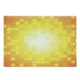 thumbnail image 1 of Yellow Cutting Board, Mosaic Retro Square Shapes and Patterns Pixels Rays Contemporary Graphic Design, Decorative Tempered Glass Cutting and Serving Board, Large Size, Orange Yellow, by Ambesonne, 1 of 1