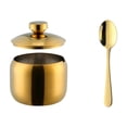 thumbnail image 1 of 304 Stainless Steel Food Storage Container With Clear Glass Lid And Included Spoon For Kitchen Pantry Organization, 1 of 6