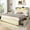 Beige, variant on Vabches Queen Bed Frame with LED Lights & Charging Station, Upholstered Headboard Bed with 4 Large Storage Drawers & Metal Support Base, No Box Spring Needed