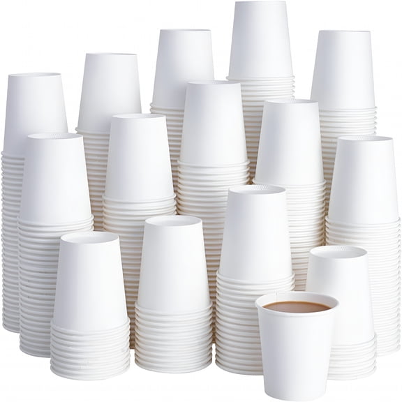 ACDANC 50pcs 8 Or 6 Oz White Paper Cups Disposable Paper Cups Heavyduty Hot / Cold Beverage Drinking Cups For Party Picnic BBQ Travel And Event