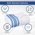 thumbnail image 5 of Linteum Textile Cotton Blended 70x90 in Hospital Bath Blanket, 1.75 lb. White-Blue Stripe, 5 of 7