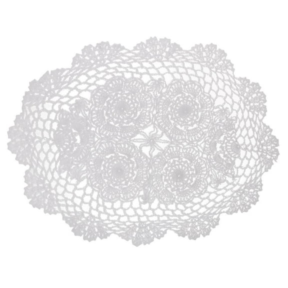 Yunhgft Oval Crochet Cotton Lace Doily Table Placemats Table Cover Doilies - White White