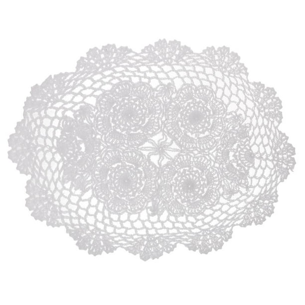 Hand Crochet Table Runner Doily White Lace Doilies Placemat 30 x 45cm
