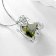 thumbnail image 4 of Juwaliy 15MM Rose Heart Women Necklace August Birthstone 925 Sterling Silver Flower Love Pendant Green Peridot Jewelry Christmas Birthday Valentine Gift for Mom, 4 of 10
