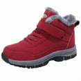 thumbnail image 2 of Willtoo Women's Waterproof Warm Hook and Loop Platform Snow Boots Comfort Fur Lined Orthopedic Lightweight Non Slip Booties for Winter Ski Outdoor Hiking Red, 2 of 6