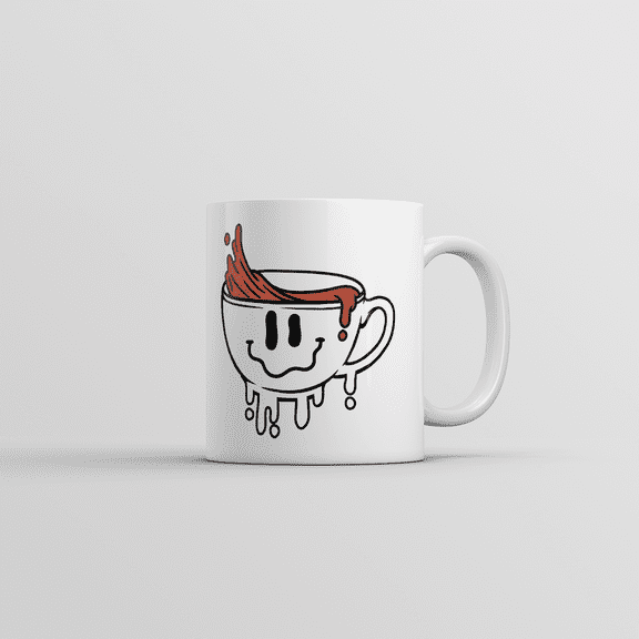 Dripping Melting Smiling Coffee Cup Mug Funny Novelty Gift Cup
