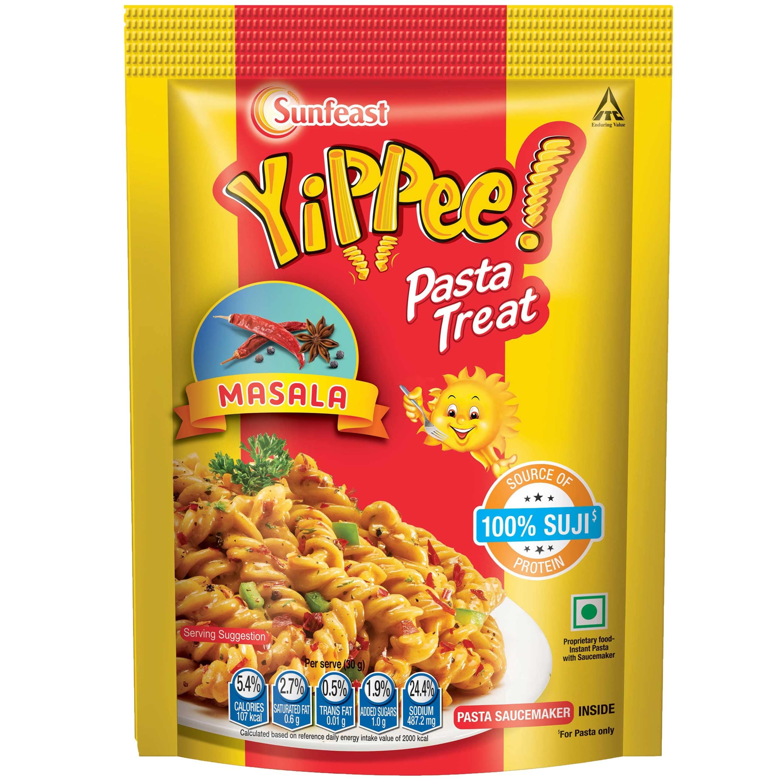 Sunfeast Yippee! Pasta Treat Cheesy And Soft Suji, Rawa Pasta