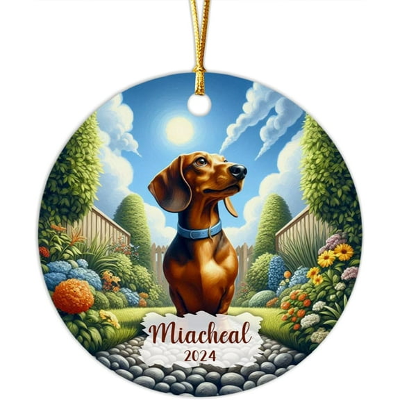 Dachshund Christmas 2025 Ornament, Custom Dachshund Xmas Ornament with Name, Personalized Dachshund Dog Ornament, Customized Dachshund Lover Gift, Dachshund Ornament Gift for Dog Lovers dg1E6G