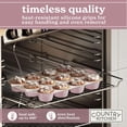 thumbnail image 7 of Country Kitchen Bakeware Set, 22-Piece Nonstick Stackable Baking Sheets with Silicone Handles, Pink, 7 of 7