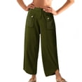 thumbnail image 4 of ABATAB Summer Pants for Women Loose Low Waisted Casual Pants Pure Color Cozy Lounge Wide Leg Trousers with Pockets, 4 of 5
