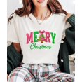 thumbnail image 3 of Ink Printed Image NOT a Yarn Patch - Trendy Faux Yarn Merry Christmas Graphic Shirt Natural Shirt Adult 2XL, 3 of 5