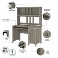thumbnail image 3 of Pemberly Row Small Computer Desk with Hutch in Driftwood Gray - Engineered Wood, 3 of 7