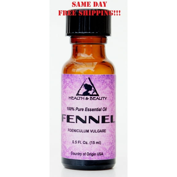 FENNEL ESSENTIAL OIL AROMATHERAPY NATURAL 100% PURE GLASS BOTTLE 0.5 OZ, 15 ml