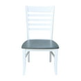 thumbnail image 4 of International Concepts Set of Two Cosmo Roma Solid Wood Dining Chair in White/Heather Gray, 4 of 8