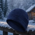 thumbnail image 5 of GSPCLAM Mens Hats Winter Fleece Thick Windproof Outdoor Activity Beanie Hats Solid Color Waffle Textured Beanie Navy, 5 of 5